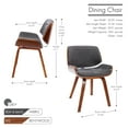 thumbnail image 5 of Porthos Home Kemi Dining Chair, Fabric Upholstery, Bentwood Legs, 5 of 6