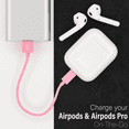 thumbnail image 3 of 3 Pack 10 inch / 25CM Long MFI Certified Phone Charger Cable - Heavy-Duty Durable Nylon Braided Data Sync Lightning to USB Charging Cables Cords for iPhones - Pink, 3 of 5