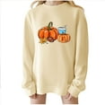 thumbnail image 2 of Sakmal Thanksgiving Women Sweatshirts Beige Pumpkin Oversized Pullover Sweatshirts Soft Long Sleeve Shirts, 2 of 5