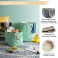 thumbnail image 3 of CC Home Furnishings 20" Gray and Ivory Tweed Patterned Large Round Bin with Rope Handles, 3 of 6