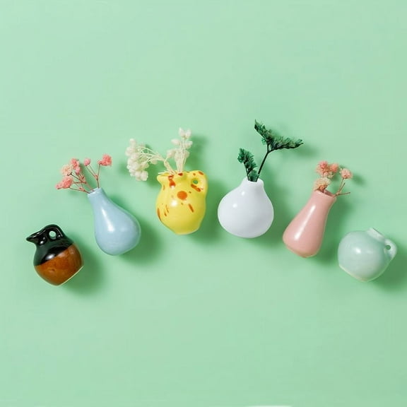 Zmeidao 8Pcs Cute Mini Vase Magnets for Fridge, Funny Small Plant Magnets, Decoration for Home, Kitchen, Office, School, Locker, Whiteboard