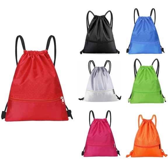 Drawstring Backpack,Water Resistant String Bag, Sports Sackpack Gym Sack for Men Women Travel Storage Use,Black