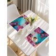 thumbnail image 5 of Turquoise Pink Blue Placemats Set of 8, Modern Gradient Abstract Marble Placemats for Dining Table, Place Mats for Kitchen Tabletop, Waterproof Wipeable Dining Table Mats Set, 5 of 9