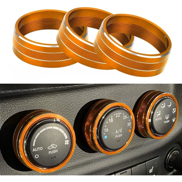 LYD para Wrangler JK perilla cubierta aire acondicionado A/C Control de clima volumen consola central interruptor botón anillo embellecedor Accesorios LYD interiores de automóviles