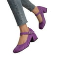 thumbnail image 3 of KELINFONG Women's Dress Mary Jane Shoes Low Block Heels Closed Round Toe Office Work Wedding Pumps, 3 of 7
