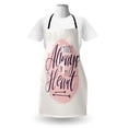 thumbnail image 3 of Saying Apron, Youre Always in My Heart Typography in Cursive Style Grunge Round, Unisex Kitchen Bib with Adjustable Neck for Cooking Gardening, Adult Size, Blush Pearl, by Ambesonne, 3 of 4