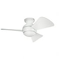 thumbnail image 2 of Flush Mount Style 3-Blade Ceiling Fan with Globe Motor in Matte White with Integrated Led Lighting 34 inches W X 11 inches H-Brushed Nickel Finish, 2 of 10