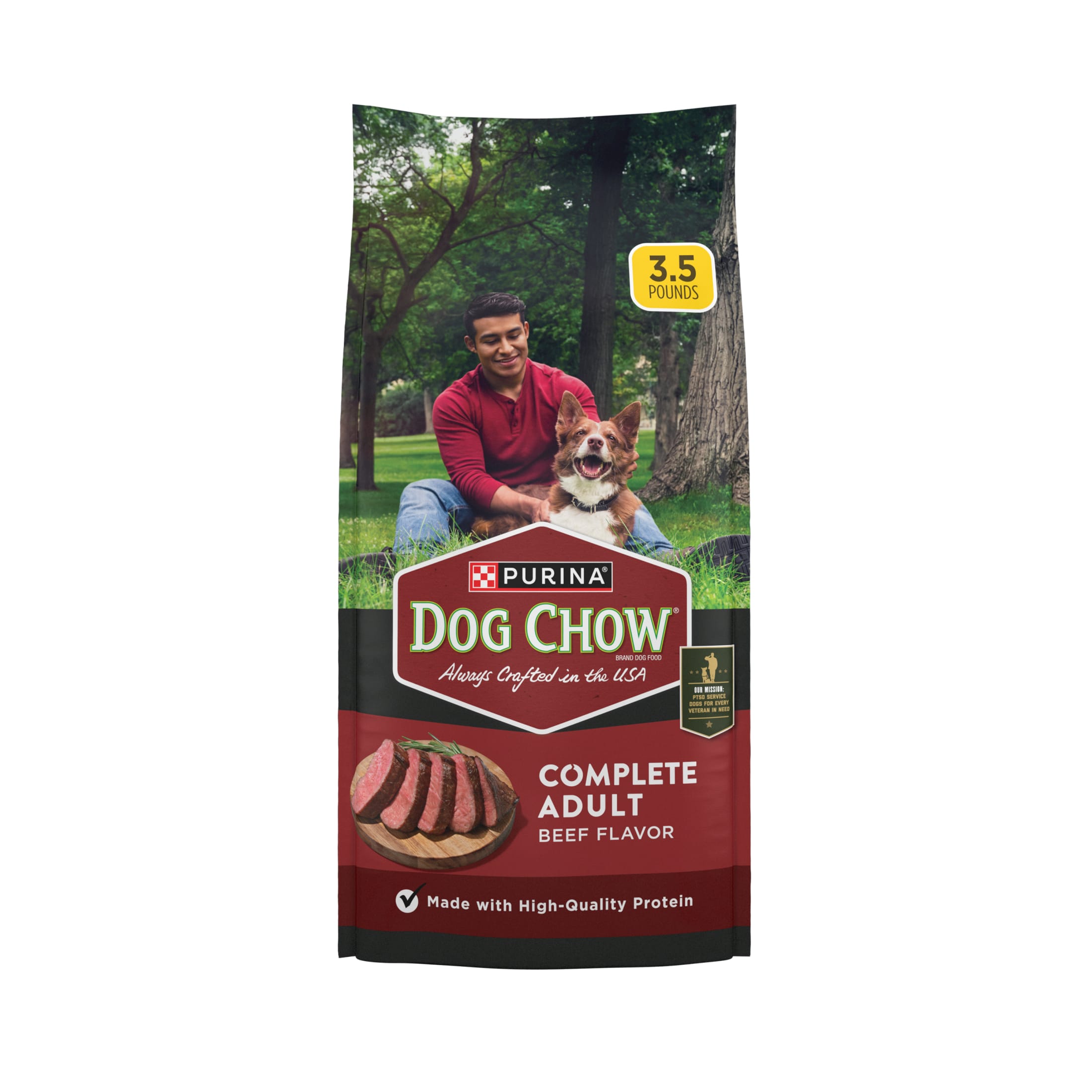 Purina Dog Chow Complete Adult Dry Dog Food for Adult Dogs, Kibble Beef Flavor, 3.5 lb.