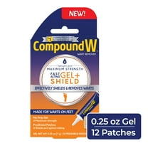 Compound W Gel   Shield Wart Remover, 0.25 oz Salicylic Acid Gel with 12 ProShield Patches