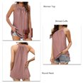 thumbnail image 4 of Camiseta sin mangas plisada informal, camiseta sin mangas plisada con cuello redondo Camiseta sin mangas plisada Camiseta sin mangas plisada de color puro Ingeniería de precisión, 4 of 5
