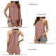 thumbnail image 4 of Camiseta sin mangas plisada con cuello redondo, cuello redondo, color liso, sin mangas, plisada, para mujer, verano, 4 of 5
