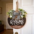 thumbnail image 5 of Welcome Sign for Front Door, Rustic Round Wood Wreaths Wall Hanging Outdoor Decor, Porch Fence Decorations Hanging Gift for Home Outdoor for Spring Summer Fall All Seasons Holiday, 5 of 6