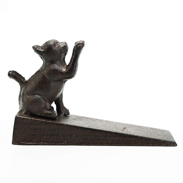 Topes de puerta de gato TANGJMXG de hierro fundido con estatua decorativa y alfombrilla antideslizante