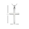 thumbnail image 2 of Finejewelers 925 Sterling Silver Rhodium Medium Bright Cut Squares Cross Pendant Necklace Chain Included, 2 of 5