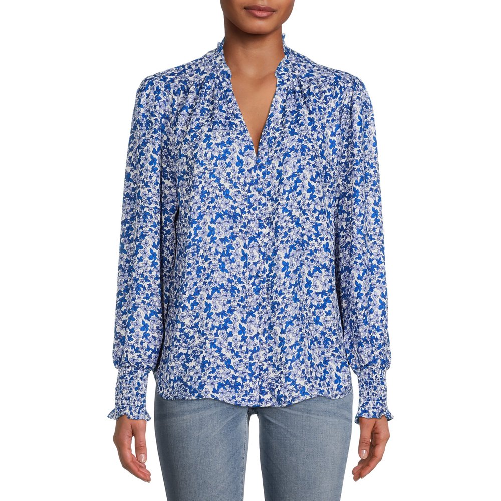 Cooper & Ella - Cooper & Ella Women's Button Front Blouse - Walmart.com ...