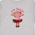 thumbnail image 4 of Inktastic Monkey 4th Birthday 4 Year Old Girl Girls Long Sleeve Toddler T-Shirt, 4 of 5