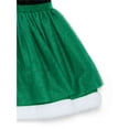 thumbnail image 3 of Holiday Time Toddler Girls Elf Velour Cosplay Dress with Puff Sleeves, Sizes 12M-5T, 3 of 6
