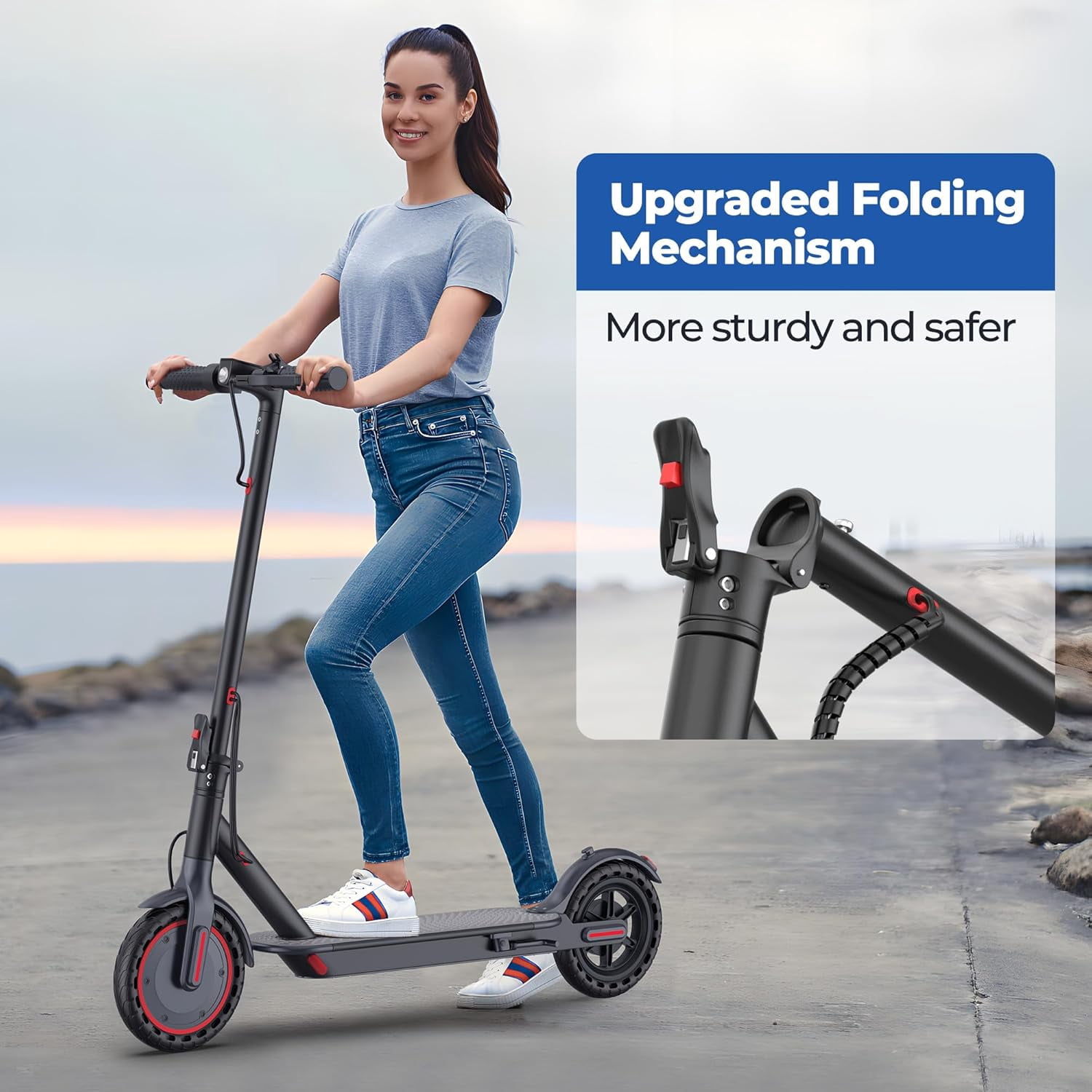 Electric Scooter for Adults, Portable Folding Commuting Scooter for Adults and Teens, 19 Mph Top Speed, 8.5"