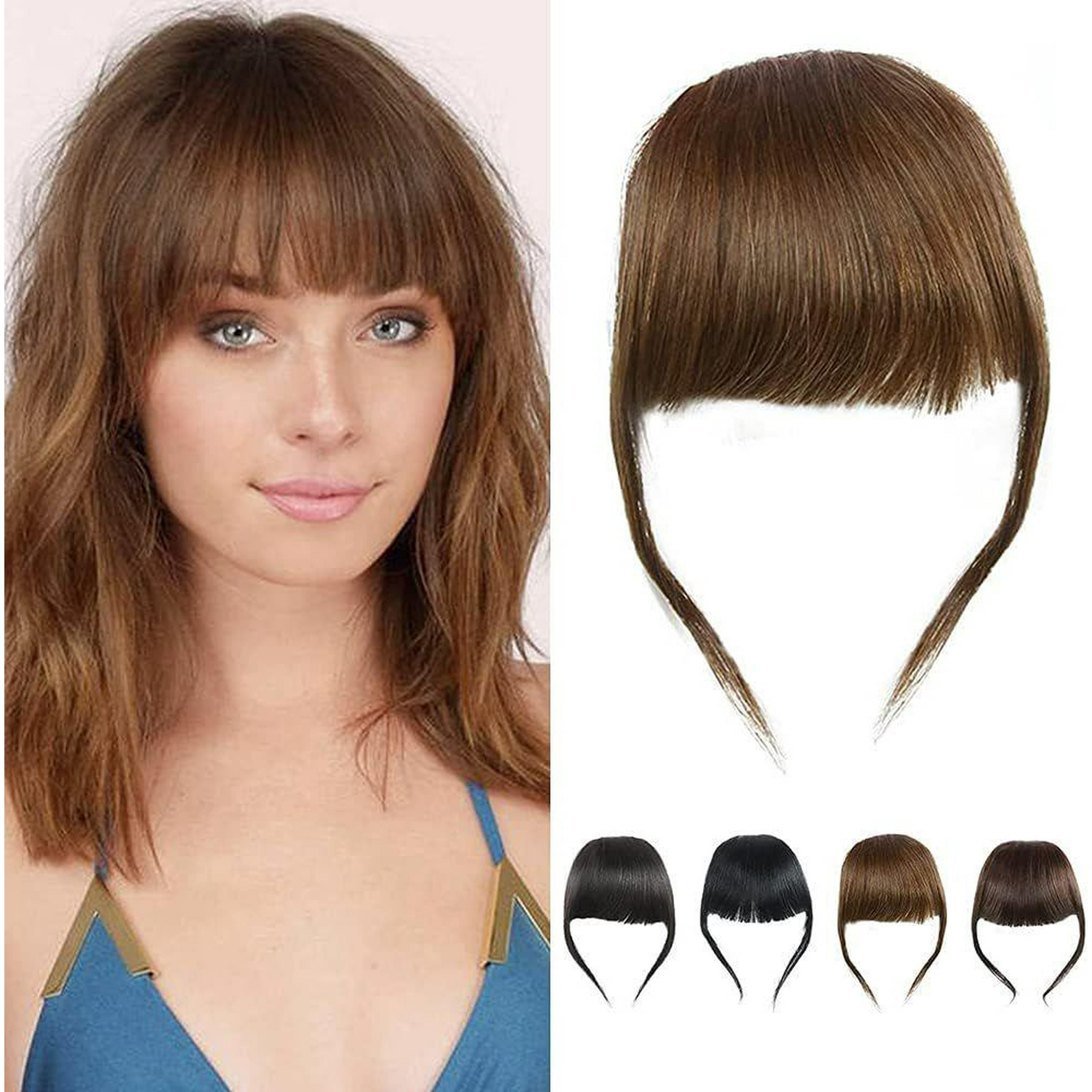 Light Brown Color Thick Hair Bangs Real Human Hair Bangs Clip In Bangs Hair Extensions Unprocessed Bangs Walmart