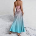 thumbnail image 5 of Summer Dress for Women Satin Spaghetti Strap Backless Maxi Dress Formal Gradient Wedding Guest Dresses with Slit, 5 of 7