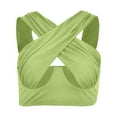 thumbnail image 3 of Gibobby Tops Top Crop Chaleco Halter Out Crisscross Cut Solid Tank Wrap Mujer Blusa de mujer(Verde de menta,G), 3 of 5