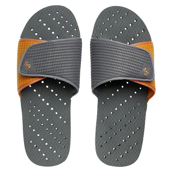SHOWAFLOPS Boys Gray/Orange Slide, Color: Grey/Orange, Size: 2/3 (677-2/3)