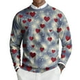 thumbnail image 2 of LWavelet Men's Floral & Heart Sweater - Artistic Pattern, Great for Valentine's Day Celebrations & Romantic Occasions Pink 4XL, 2 of 6