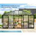 thumbnail image 3 of Jocisland 14x9.5x9 ft Polycarbonate Greenhouse- 6 ft Wall Height Outdoor Aluminum Greenhouses, Black, 3 of 8