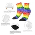 thumbnail image 3 of Uemuo Colorful Tie Dye Printed Crew Socks, Moisture-Wicking Socks, Athletic Socks for Men Breathable Cushion Socks Casual Sport Socks for Running Traveling, 3 of 6