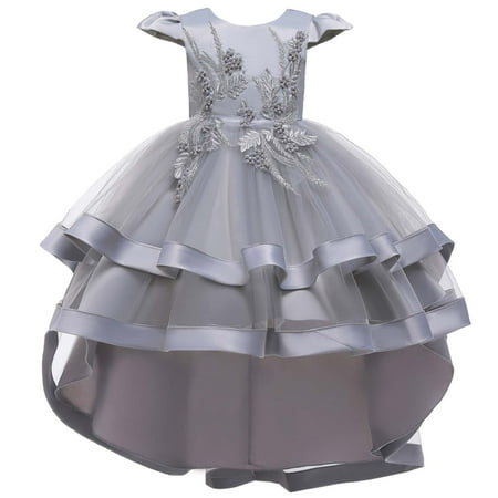 

Fesfesfes Girls Dress Sleeveless Princess Dress Embroidery Flower Tail Dress Skirt Tutu Skirt Net Gauze Dress Canonicals