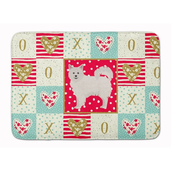 Italian Spitz Love Machine Washable Memory Foam Mat Red