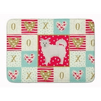 Italian Spitz Love Machine Washable Memory Foam Mat Red