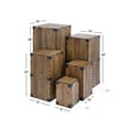 thumbnail image 4 of DecMode 36", 30", 24", 18", Brown Wood Pillar Style Pedestal Table with Metal Corner Brackets, 5-Pieces, 4 of 16