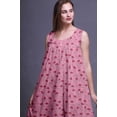 thumbnail image 3 of Bimba Rose Pâle3 Chemises de Nuit en Coton à Imprimé Artistique de Fleurs pour Femmes Robe Sans Manches Tenue de Nuit Robe Maxi Moyen, 3 of 6