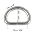 thumbnail image 3 of Metal D Ring 0.39"(10mm) D-Rings Buckle for Hardware Bags Belts Craft DIY Accessories Silver Tone, 150pcs, 3 of 5