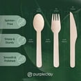 thumbnail image 4 of Wooden Disposable Utensils Set, 360 PCS Compostable Silverware (120 Forks, 120 Spoons, 120 Knives) Eco Friendly, Plastic-Free Cutlery for Parties & Catering, Alternative to Bamboo Utensils, 4 of 4