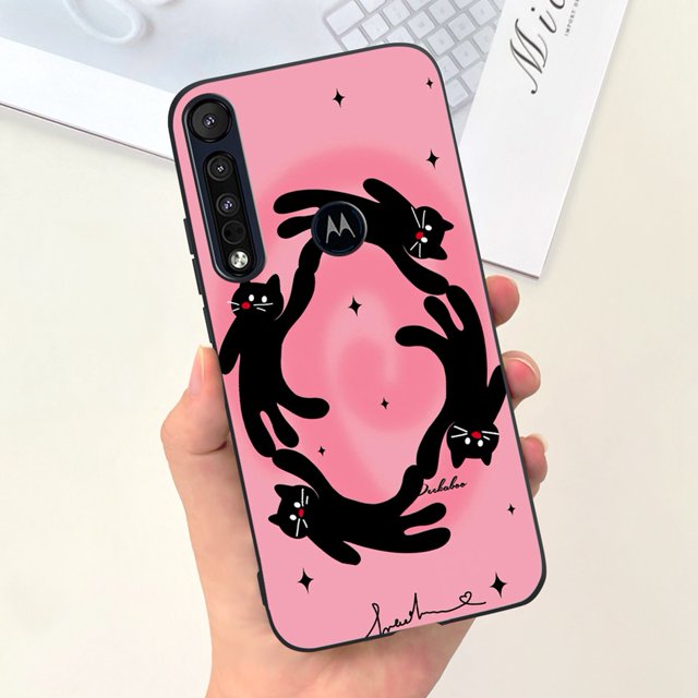 For Motorola One Macro Case Moto One Vision Silicone Cover Fashion Painted Soft Bumper on Moto OneVision XT1970-1 XT1970-2 Funda case-c38 Moto One Vision