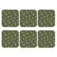 thumbnail image 2 of Honeii Birds Wild Ducks Print Leather Coaster Set of 6, Ideal for Safeguarding Your Furniture from Drinks Spills and Effortless Cleanup,Square, 2 of 7