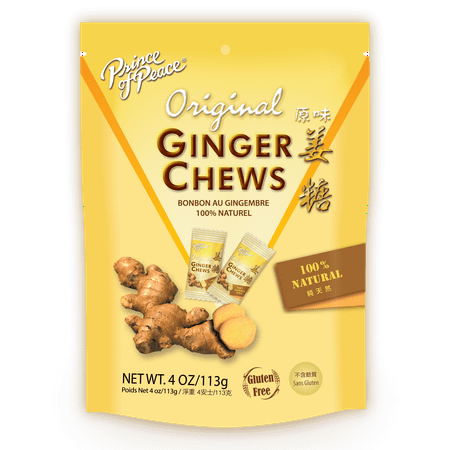 Prince of Peace Original Ginger Chews, 4 oz. ? Candied Ginger ? Candy Pack ? Ginger Chews Candy ? Natural Candy ? Ginger