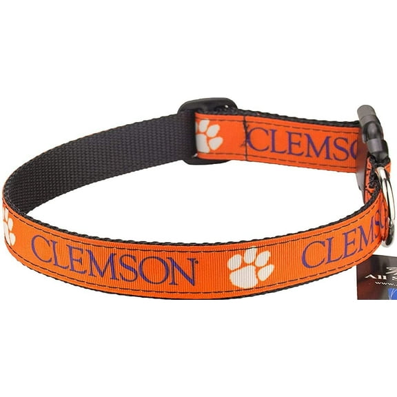 Clemson Brand New Pet Dog Collar(X-Small), Official Tigers Mascot Logo/Colors