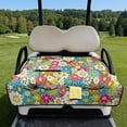 thumbnail image 2 of Psesaysky Golf Cart Seat Covers with Extra Handle, Portable Golf Seat Towel Blanket, Non-slip Back, All Seasons Fit for EZGO, Yamaha, Club Car Front Seats, Colorful Hippie Floral, 2 of 8