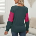 thumbnail image 4 of Ashirexll Long Sleeve Shirts for Women Casual Winter Tops Color Block Printed V-Neck Pullover Decorative Winter Clothes, 4 of 4