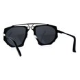 thumbnail image 4 of Art Deco Nouveau Funky Futuristic Racer Double Rim Sunglasses Solid Black, 4 of 4