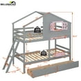 thumbnail image 4 of Bellemave Twin Over Twin House Bunk Bed with 2 Drawers,1 Storage Box and 1 Shelf,Window and Roof,Wooden House Bunk Bed Frame,Gray, 4 of 8