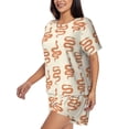 thumbnail image 2 of Lsque Hand Drawn Snake Women's Short-Sleeved Pajama Set - 2 Piece Soft and Lightweight Sleepwear Set-Small, 2 of 9