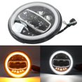 thumbnail image 1 of Motorcycle Headlight, 7in Universal 12V H3 Round Motorcycle LED Headlight 6000K 3000LM White Light Front Headlamp, 1 of 8