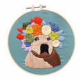 thumbnail image 1 of veasfak Embroidery Starter Stamped Dog Pattern 6inch Plastic Embroidery Hoop H H, 1 of 9