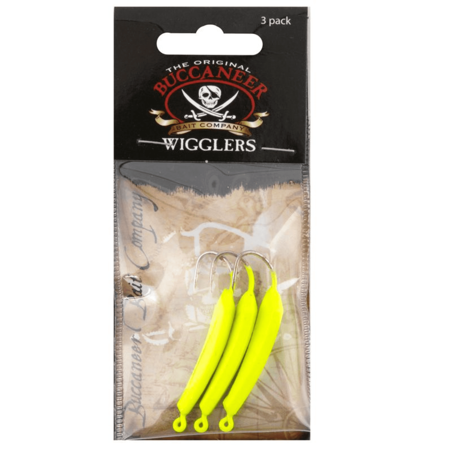Buccaneer Wiggler Jig Fishing Lure, Chartreuse, 3/8 oz, 3 Count
