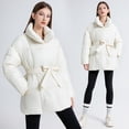 thumbnail image 2 of Yigetop Coats for Women Women's Splice Quilted Lightweight Puffer Jacket Casual Padded Coat Womens Puffer Jacket White 2XL, 2 of 9