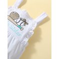 thumbnail image 6 of Arvbitana Infant Baby Girls Summer Sleeveless Straps Rompers Letter Rugby Print Halter One-piece Jumpsuits Casual Backless Bodysuits 0-24M, 6 of 9